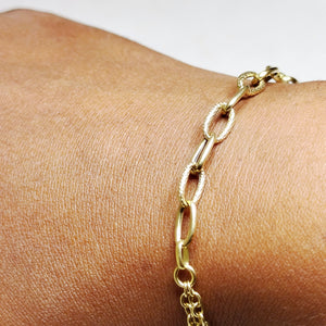 Bracelet Maillon Cheval en Or Jaune 18 Carats - 4.53 Grs