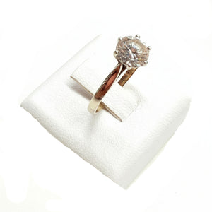 Bague Solitaire Or Blanc 18k avec Zirconium