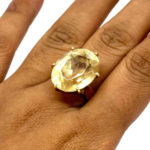 Solitaire en Or Jaune 18 K avec Oxyde de Zirconium - Taille 57