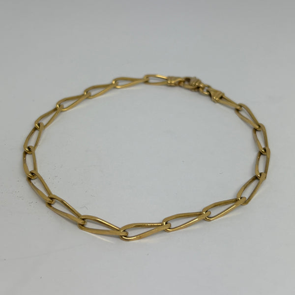 Bracelet Maillon Cheval en Or Jaune 18K - 22cm - 7.99G