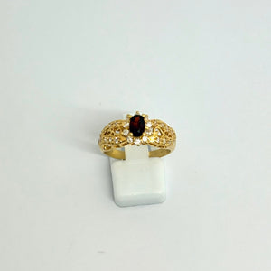 Bague en Or Jaune 18 carats avec oxydes de zircon