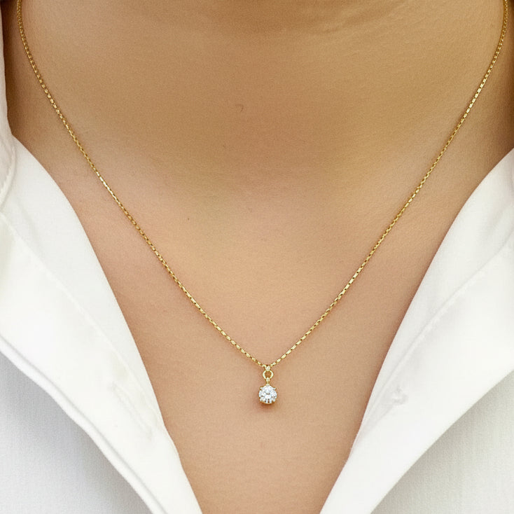 Collier Princesse Or 18k - 4.11 G - 43 CM avec Diamants