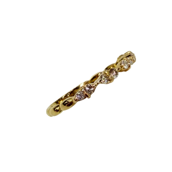 Bague en Or Jaune 18k avec Diamants