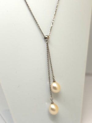 Collier Perles Forçat Or Blanc 18K