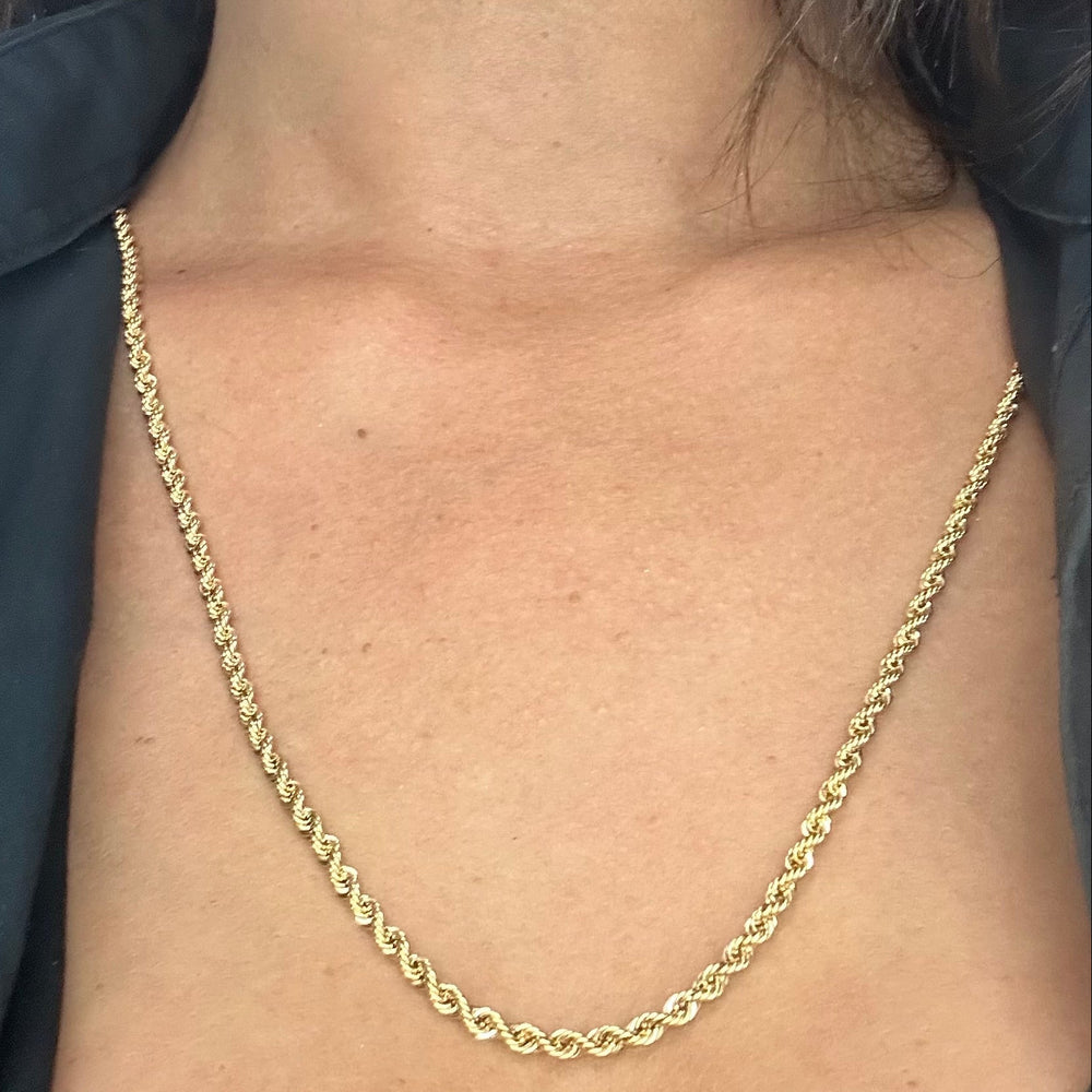 Collier Sautoir Or Jaune Maille Corde 18K