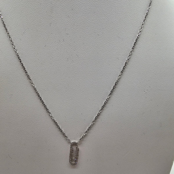 Collier pendentif en or blanc 18k - 2.87 G