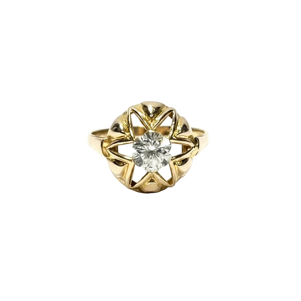 Bague en Or Jaune 18 Carats avec Zirconium
