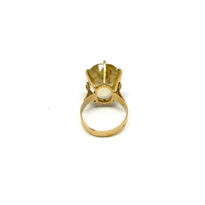 Solitaire en Or Jaune 18 K avec Oxyde de Zirconium - Taille 57