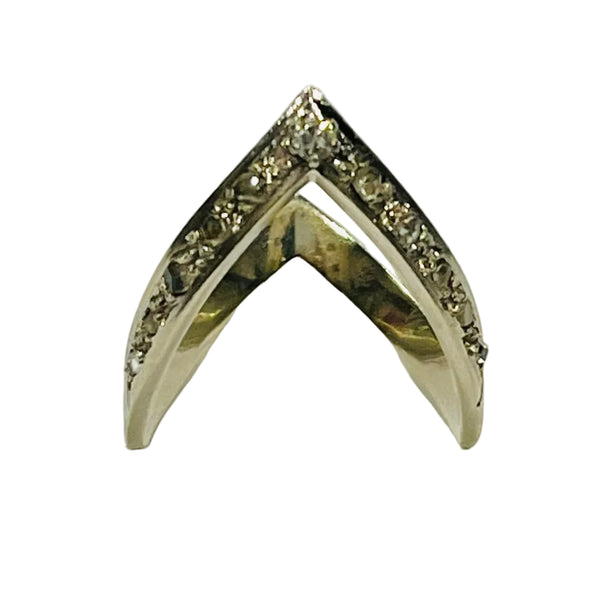 Bague Africaine en or blanc 18 K avec diamants