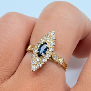 Bague Marquise en Or Jaune 18k - 3.01 G