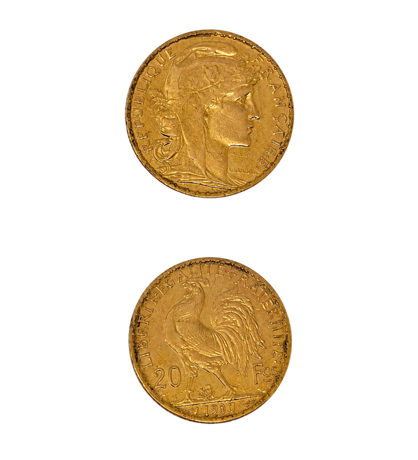 Pièce 20 Francs Coq Marianne en Or Jaune