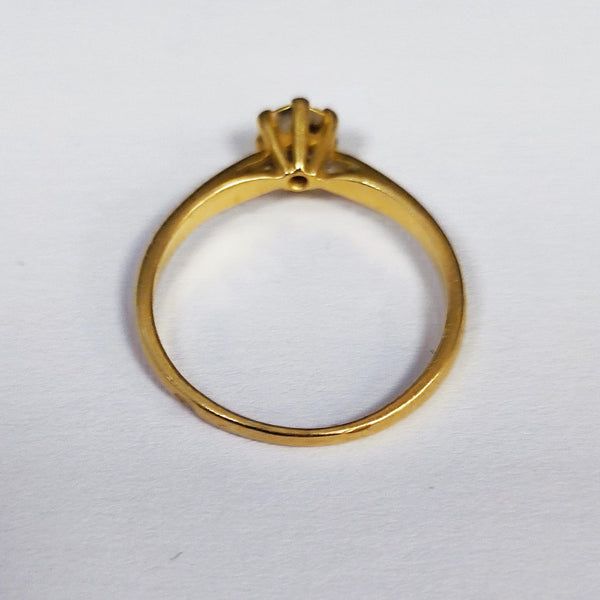 Bague solitaire en Or jaune 18K - Taille 50