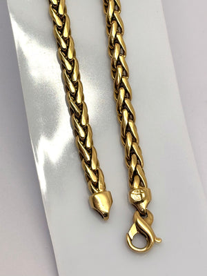 Collier Ras du Cou maille Palmier en Or Jaune 18 Carats