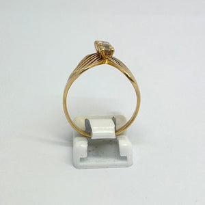 Bague Africaine en Or Jaune 18K et Oxyde de Zirconium