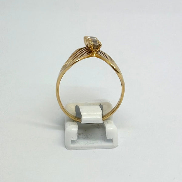 Bague Africaine en Or Jaune 18K et Oxyde de Zirconium