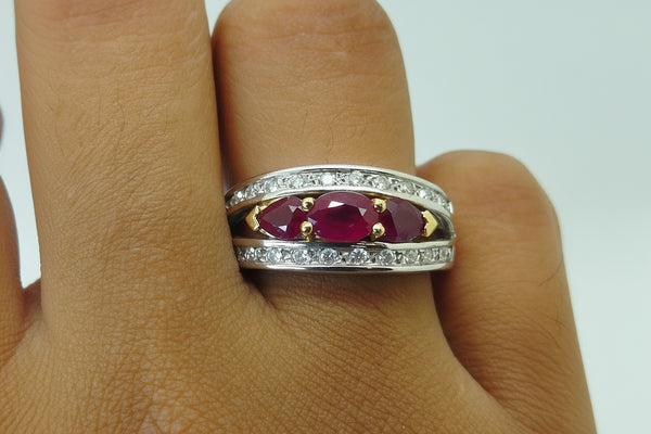 Bague en Or Blanc 18K - Taille 55 - 7.52 G