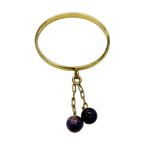 Bague en Or 18k avec 2 Améthystes