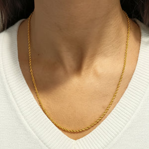 Collier Matinée Or 24 carats, maille Corde