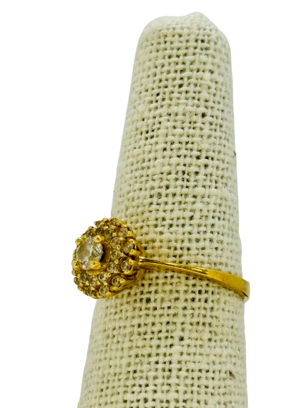 Bague en Or Jaune 18 K avec Oxyde de Zirconium - T 56