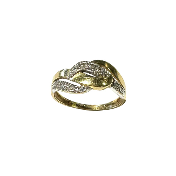Bague en Or Jaune avec Diamants 18K