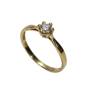 Solitaire en Or Jaune 18K avec Diamant