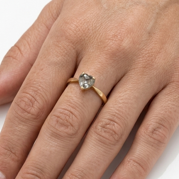 Bague solitaire or jaune 18K - 1.65 G