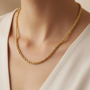 Collier Chaîne Or Jaune 18 Carats Maille Corde