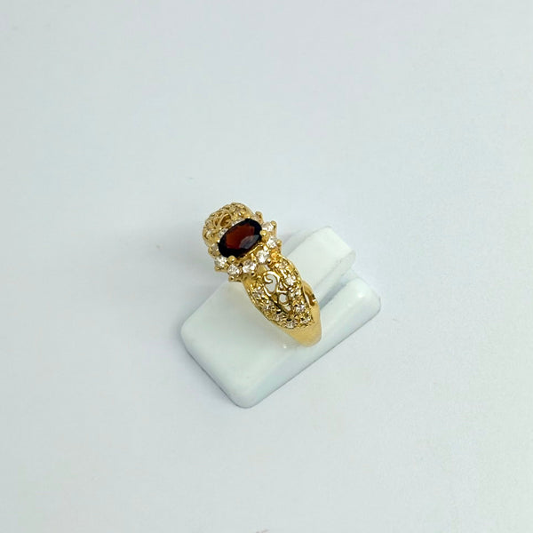 Bague en Or Jaune 18 carats avec oxydes de zircon