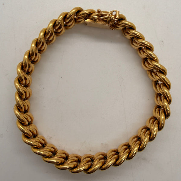 Bracelet Gourmette en Or Jaune 18K - 28.56g