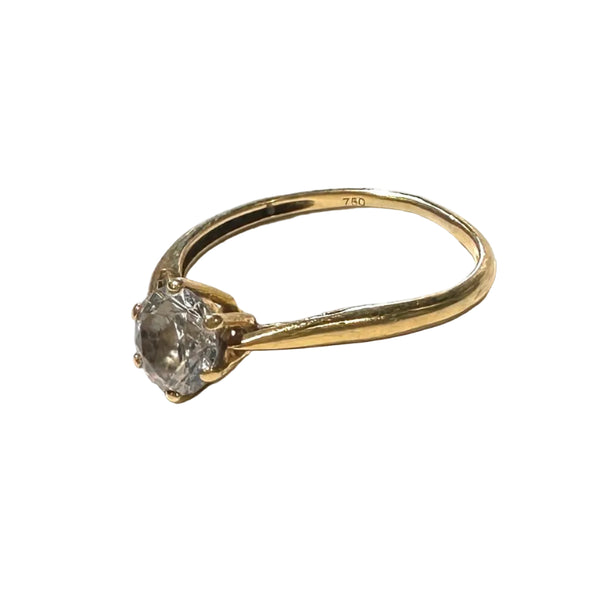 Bague Solitaire avec Oxyde de Zirconium en Or Jaune 18K