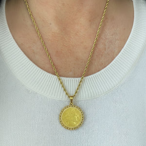 Pendentif Porte Pièce en Or Jaune 22K - 4.45g