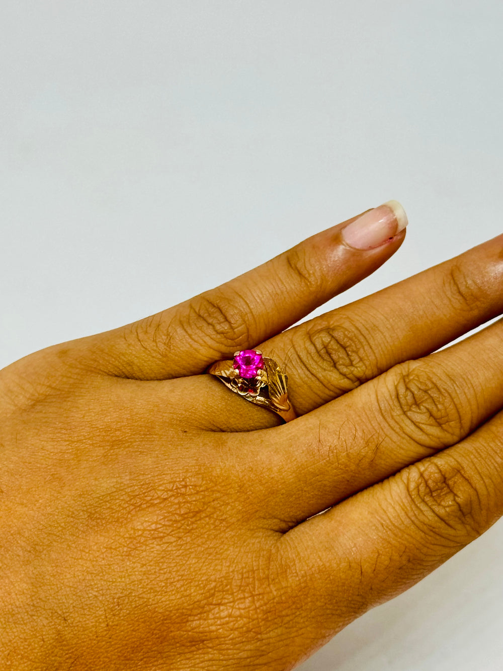 Bague Solitaire en Or Jaune 18K avec Oxyde de Zirconium