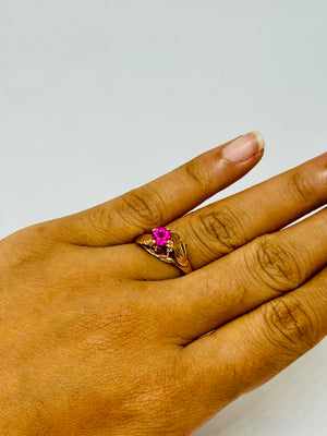 Bague Solitaire en Or Jaune 18K avec Oxyde de Zirconium