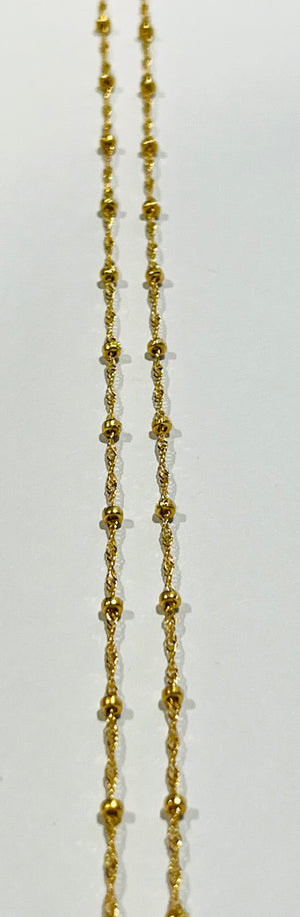 Collier Maille  Corde en Or Jaune 18K -  2.70 Grs - 42.5 cm