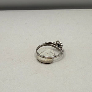 Bague en Or Blanc avec Saphir Bleu 18K Taille-53