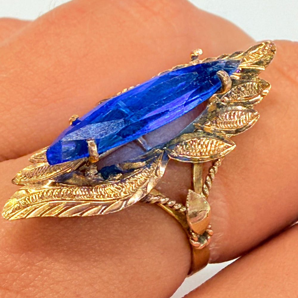 Bague Marquise Or Jaune 14 K - Taille 53