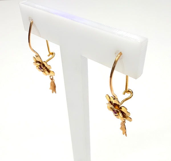 Boucles d'oreilles Dormeuses en Or Jaune 18k 2.72 Grs