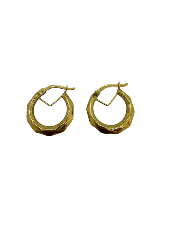 Boucles d'oreilles créoles en or jaune 18K 1.56 Grs