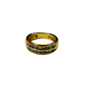 Jonc en or jaune 750 avec diamants