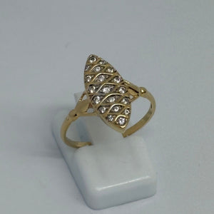 Bague Marquise en Or Jaune 18K - Taille 56 - 2.87g