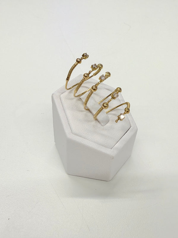 Bague en Or Jaune 18K avec Zirconiums T.54