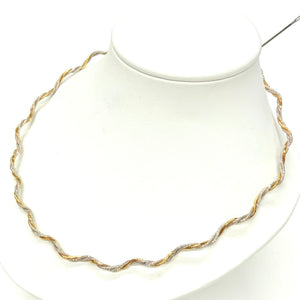 Collier Torsade en Or Jaune et Blanc 18k - 9.04 G
