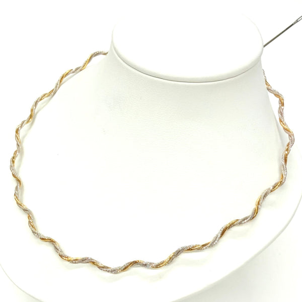 Collier Torsade en Or Jaune et Blanc 18k - 9.04 G