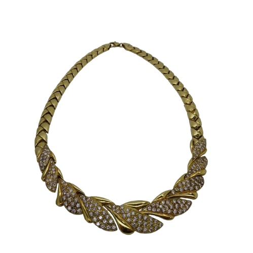 Collier Princesse Or Jaune 750 avec Oxyde de Zirconium - 55.84 Grs