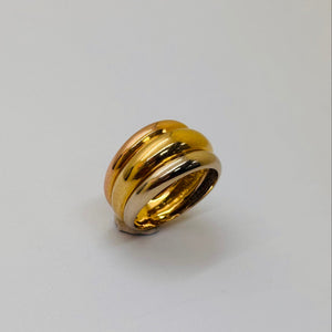 Bague Alliance Or Jaune, Blanc et Rose 18K Taille-52