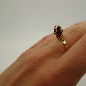 Bague en Or Jaune 18K avec Grenat - T 54