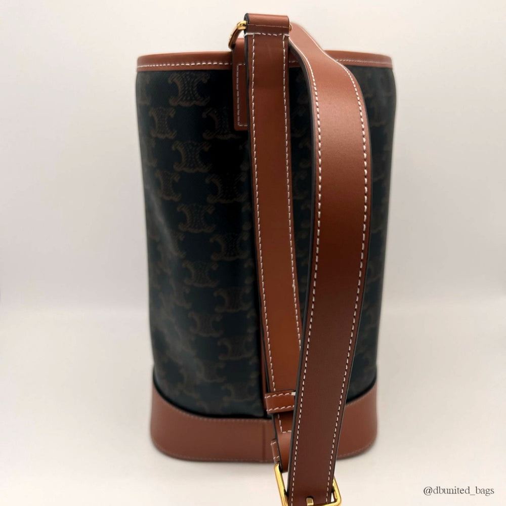 Sac Seau Céline Toile Triomphe Marron