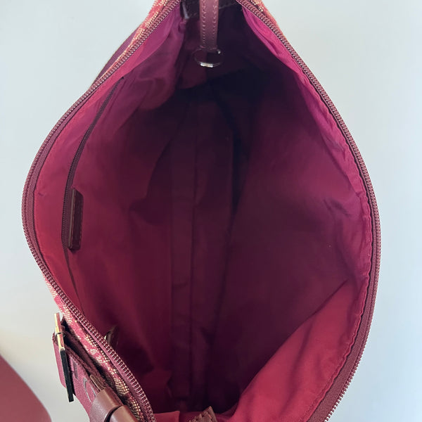 Sac Hobo Dior Trotter Messenger Toile Bordeaux Vintage