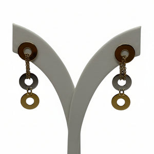 Boucles d'oreilles Pendantes en Or Jaune et Or Blanc