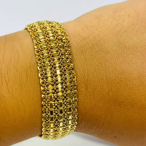Bracelet Maillon Maille Russe en Or Jaune 18K